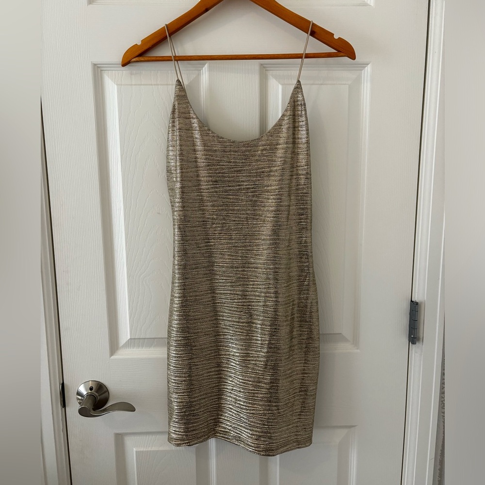 Gold mini dress